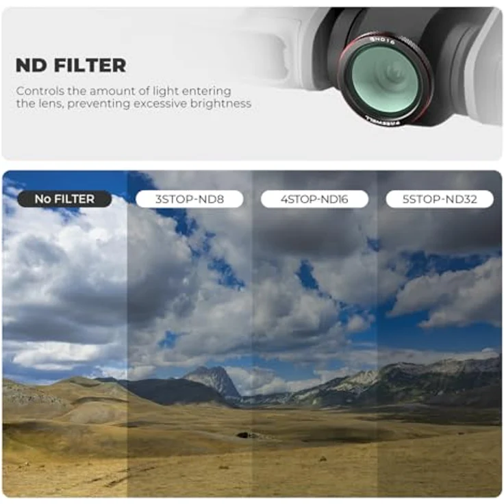 Freewell Magnetische ND-Filter für DJI Neo 2, ND8, ND16, ND32, schnelle Belichtungssteuerung bei unterschiedlichen Lichtverhältnissen – Bild 3