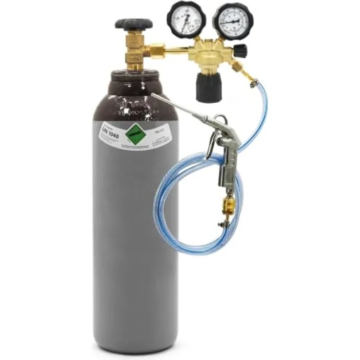 Bestschweissen.de Helium Gasflasche 5L Set gefüllt (150 bar), Druckminderer & Füllpistole, Profi Mehrwegflasche 0,7 m³ für Ballons, perfekt für Geburtstag & Hochzeit