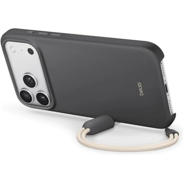 Beats iPhone 17 Pro Max Kickstand Case, MagSafe-kompatibel mit integrierter Trageschlaufe und Kamerasteuerung, matte Außenseite mit Mikrofaser-Innenfutter – Granitgrau – Bild 1