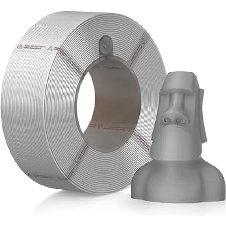 Bambu Lab PLA Matte Refill, 3D Filament spulenlos, 1.75 mm, 1000 g, grau, nachhaltiges Design mit RFID