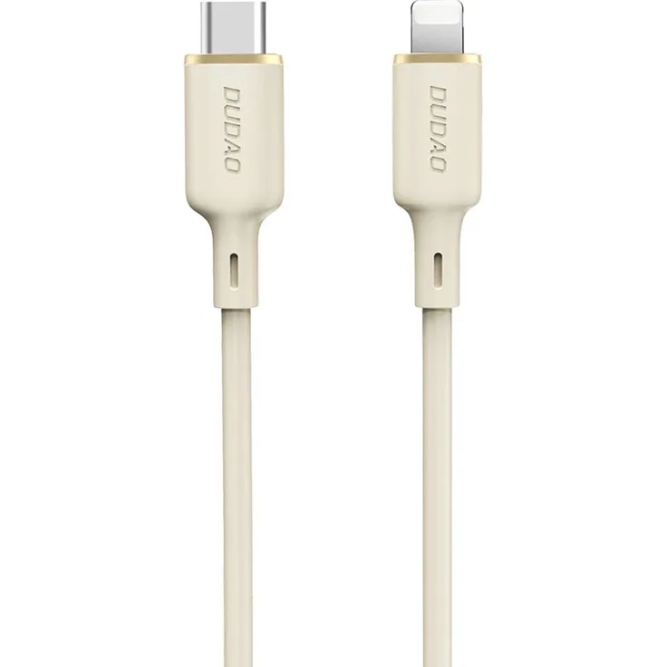 Dudao L7SCL USB-C auf Lightning Kabel, 30W, 2m, beige, langlebig und flexibel