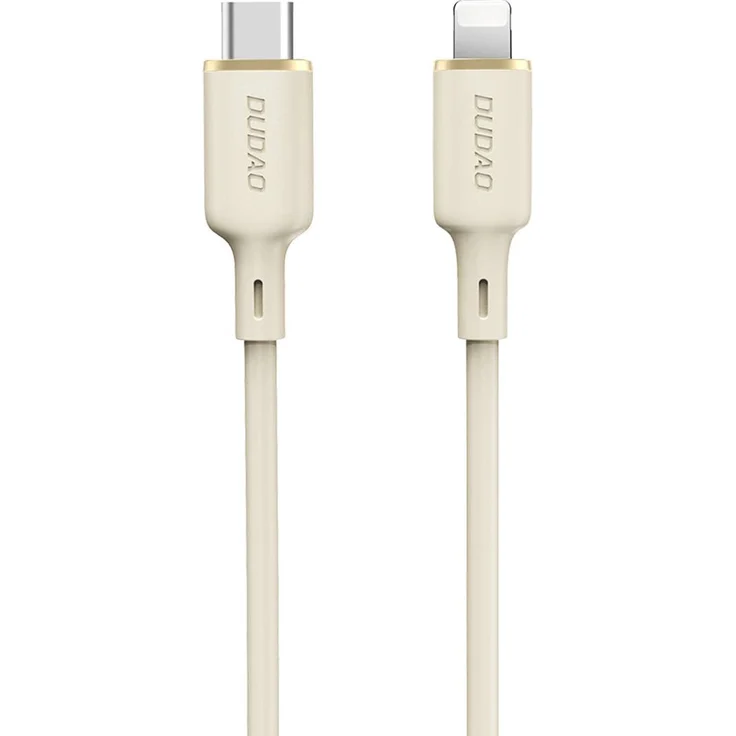 Dudao L7SCL USB-C auf Lightning Kabel, 30W, 2m, beige, langlebig und flexibel