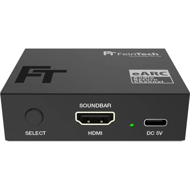 FeinTech AX420 HDMI eARC Switch 2 TV x 1 Soundbar - Atmos Unterstützung, automatische Umschaltung, kompatibel zu Sonos, Bose - Schwarz – Bild 2