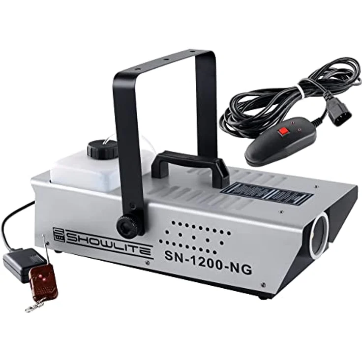 Showlite SN-1200 Nebelmaschine (1200W, 500m³ Nebelausstoß-min, 7 Min. Aufwärmzeit) inkl. Funk Fernbedienung – Bild 2