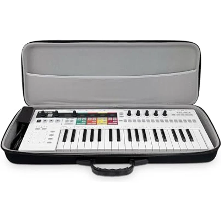 Analog PULSE Case für Arturia KeyStep Pro, robuster DJ Case mit Zubehöraufbewahrung, schwarz – Bild 1