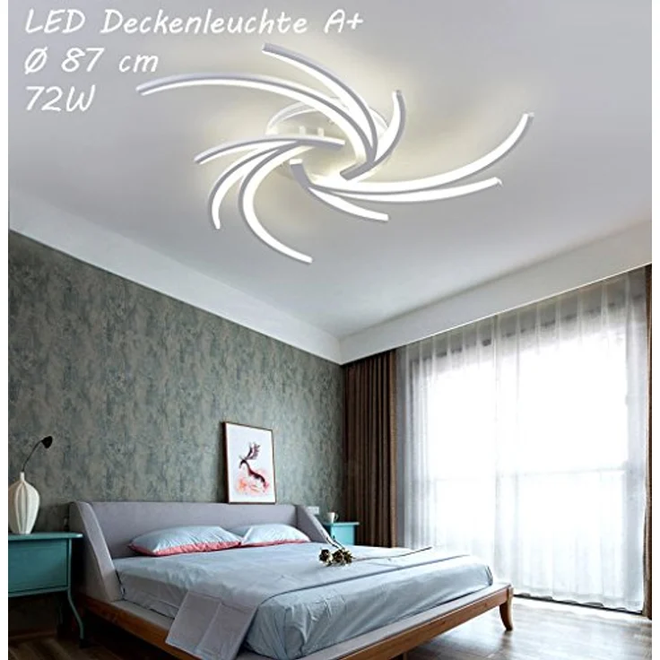 Eurotondisplay NEU 2042=3 LED Deckenleuchte Ø 87 cm, 72W mit Fernbedienung, dimmbar, Lichtfarbe einstellbar, weißer Metallrahmen, Energieeffizienzklasse: A+ – Bild 2