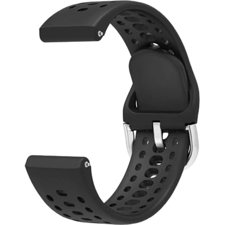 GIOPUEY Silikon Armband für Amazfit Bip 6/Bip Max, Verschleißfest & Atmungsaktiv, Schwarz – Bild 4