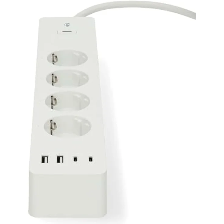 Nedis SmartLife Power Strip, Wi-Fi Hybrid 4-fach Steckdose mit 2x USB-A und 2x USB-C, 16 A, 3680 W, 2.00 m, Sprachsteuerung kompatibel mit Amazon Alexa und Google Home – Bild 1