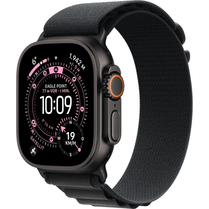 Apple Watch Ultra 3 (49 mm, 5G), Smartwatch mit robustem Titangehäuse, Saphirglas-Display, Dual-Frequenz GPS und satellitengestützter Kommunikation