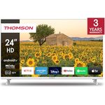 Thomson - 24HA2S13CW - 2023 24 Zoll (60 cm) HD 12 V Weiß Fernseher Smart Android TV Camping Car 12 V (WLAN, DVB-C/S2/T2, Google Assistant, YouTube, Netflix, DAZN, Prime Video, Disney+) - 24HA2S13CW - 2023