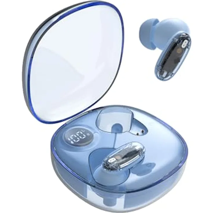 Mars Gaming MHIB2, Bluetooth 5.4 Kopfhörer mit 24 Stunden Akkulaufzeit, Immersivem Klang und Ergonomischem Design, Halbtransparent, Blau