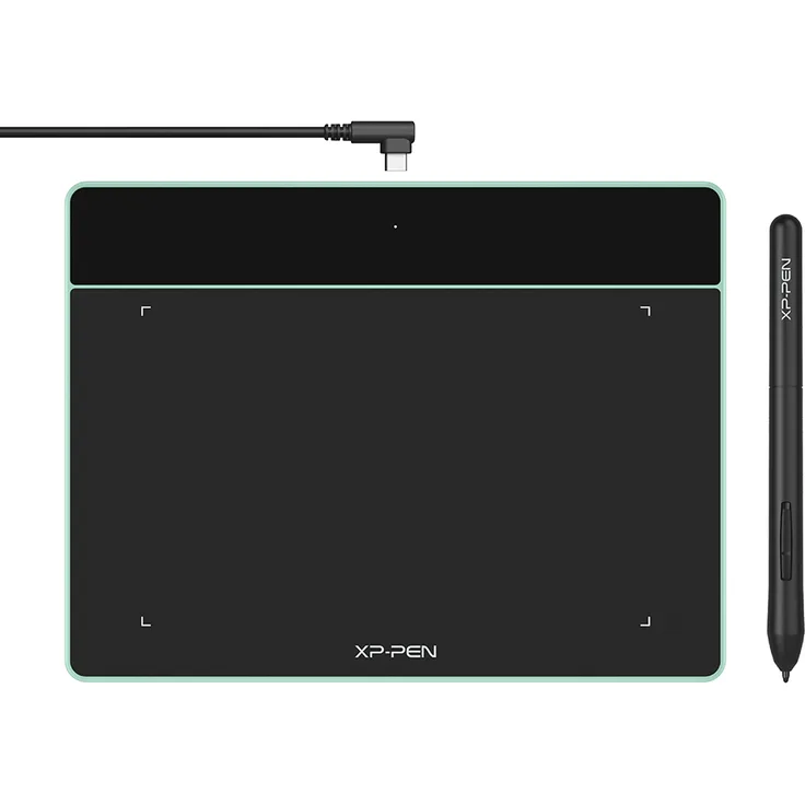 XP-PEN Deco Fun S Grafiktablett, 6,3x4 Zoll Stift Tablet, 8192 Druckstufen & 60° Tilt, OSU Spiel, Grün