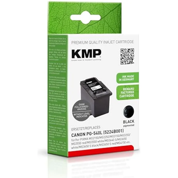 KMP KMP Tinte für Canon PG-540L, schwarze Tintenpatrone mit hoher Reichweite