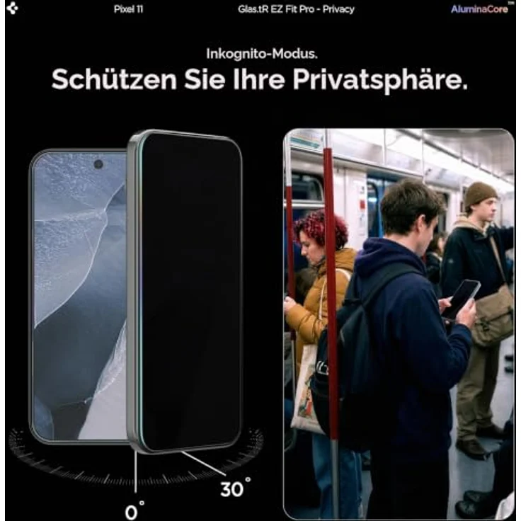 Spigen Glass tR EZ Fit Pro (Privacy) 2 Pack - Displayschutzfolie für Google Pixel 10/11 mit seitlichem Blickschutz und 9H+ Kratzfestigkeit – Bild 8