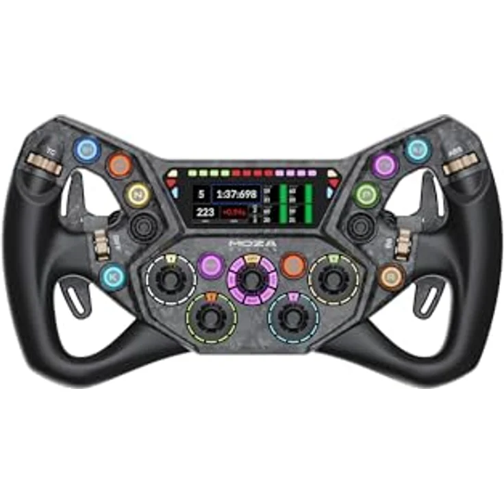 MOZA KS Pro Sim Racing Lenkrad, 300-mm-GT-Lenkrad mit HD-Display, Kohlefaserverstärkung und professioneller RGB-Telemetriebeleuchtung – Bild 1