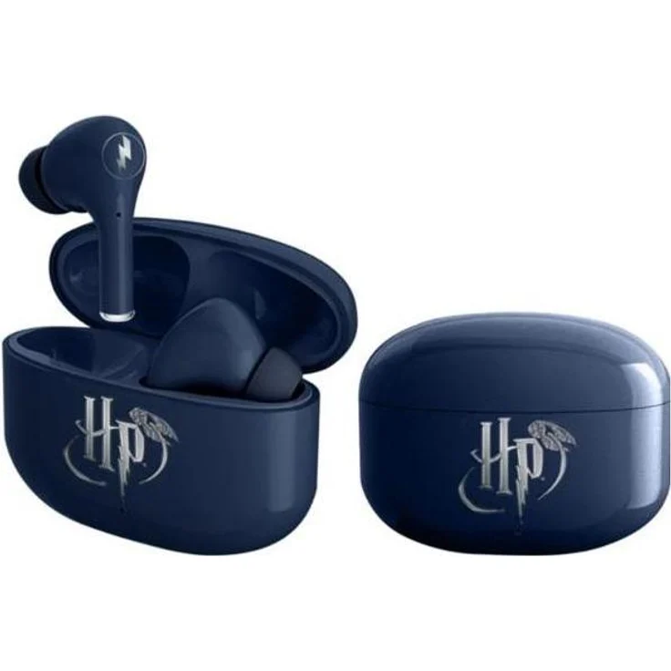GED Oceania Trading Harry Potter TWS Ohrhörer, Kabellose Kopfhörer mit V5.3 Bluetooth, Marineblau und Silber