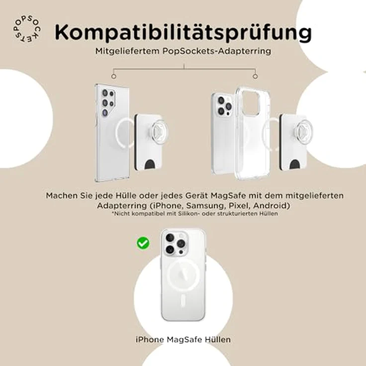 PopSockets PopWallet, Telefon-Geldbörse mit erweitertem Griff und MagSafe-Adapterring, kompatibel mit kabellosem Laden, für bis zu 3 Karten - Oxblood – Bild 5