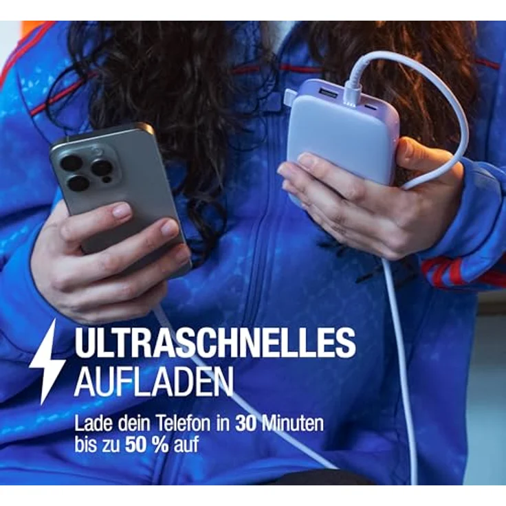 Fresh 'n Rebel Powerbank 18000mAh, tragbarer externer Akku mit USB-C, Fast Charge 20W, 6 Sicherheitsfunktionen, farblich Vivid Blue – Bild 2