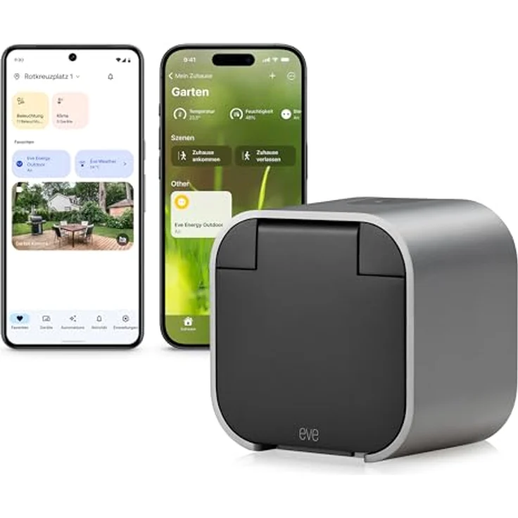 Eve Energy Outdoor, Smart Plug für Außenbereich, Steuerung per App und Sprache, Matter und Thread Unterstützung, datenschutzfreundlich – Bild 1
