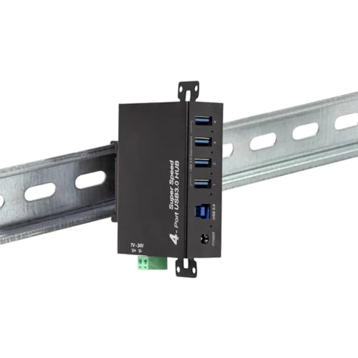LogiLink 4-Port USB 3.0 Hub, Industrieausführung mit Netzteil, 5 Gbit/s, 10 W, Schwarz, Überstrom-, Überspannungs- und Kurzschlussschutz – Bild 3
