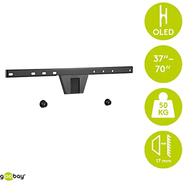 Goobay 49949 TV-Wandhalterung OLED Fixed (L), 37" bis 70" (94-178 cm), 50 Kg, einfache & sichere Montage, Schwarz, Vesa Standard – Bild 2