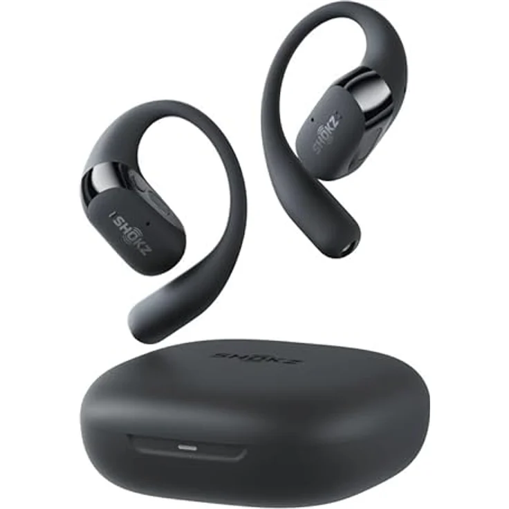 Shokz OpenFit 2, kabellose Ohrbügel-Kopfhörer mit Direktpitch™ 2.0 Klang und IP55 Wasserdichtigkeit, Schwarz – Bild 2