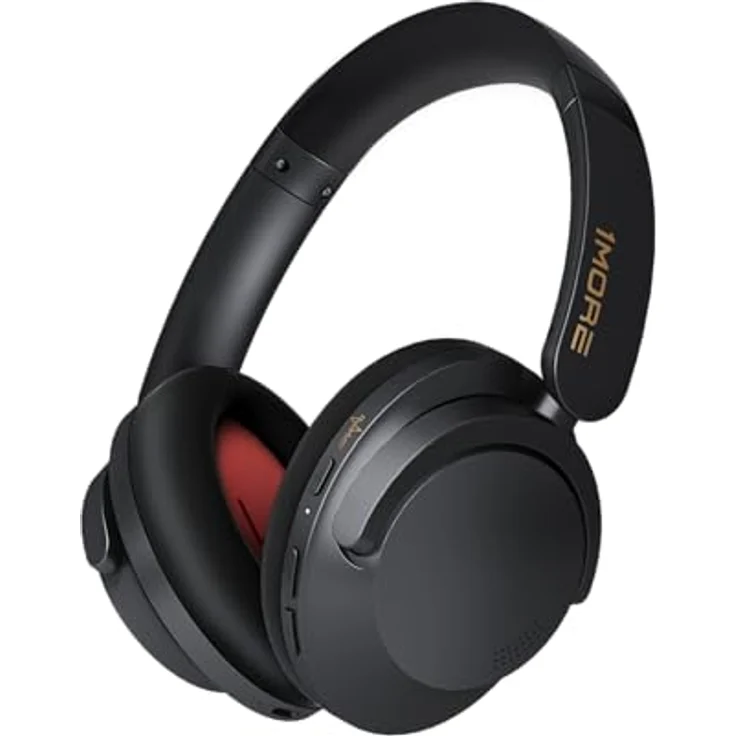 1MORE SonoFlow Pro Over-Ear Kopfhörer Kabellos, LDAC Hi-Res Wireless Audio, Active Noise Cancelling, 100H Spielzeit, Schnellladung, 3.5MM Kabel, Bluetooth 5.4, KI Anruf Geräuschunterdrückung (Schwarz) – Bild 1