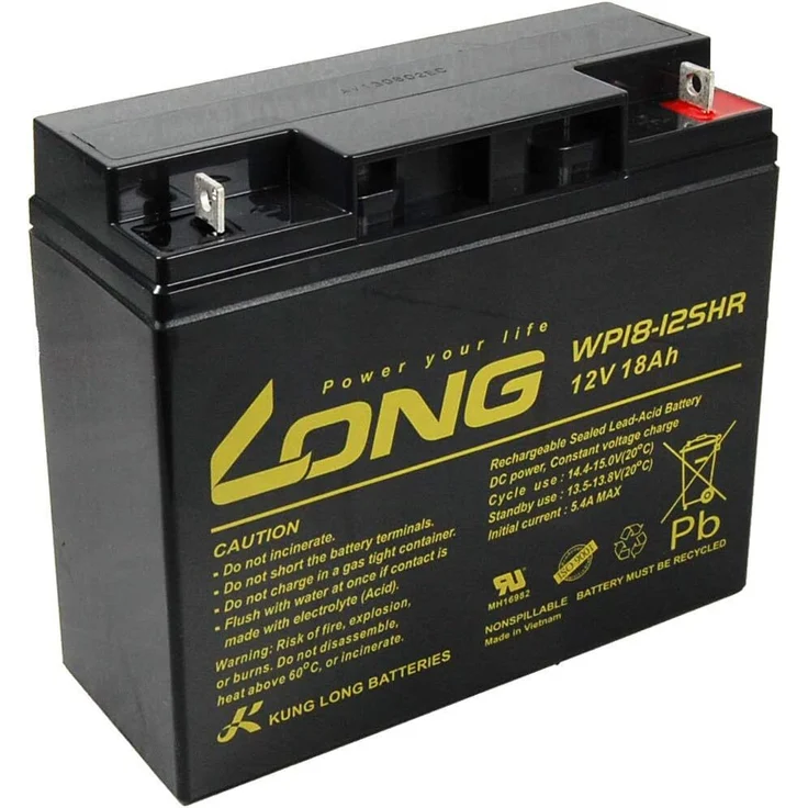 AVACOMtech LONG Blei-Säure Akku 12V 18Ah F3 HighRate, AGM Batterie für USV und Medizintechnik, Schwarz – Bild 1