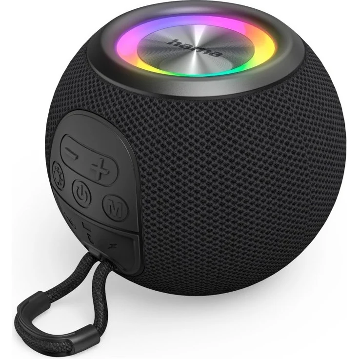 Hama 00188237 Ball Shape Lautsprecher Bluetooth schwarz, 5 Watt Musikleistung, LED-Beleuchtung, True-Wireless-Stereo – Bild 1