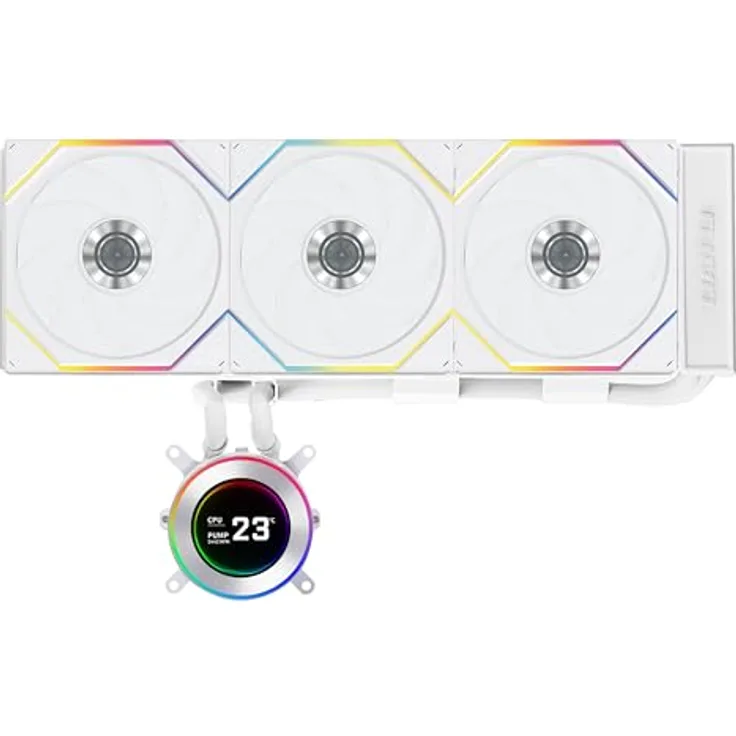 Lian-Li Hydroshift II LCD-C 360TL ARGB, CPU Wasserkühler mit RGB-Beleuchtung, Weiss, 120 mm Lüfter