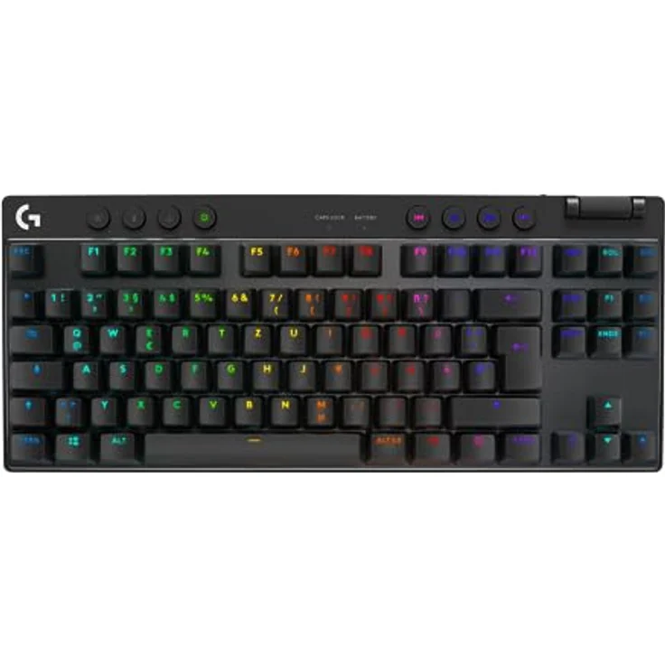 Logitech G PRO X TKL LIGHTSPEED kabellose Gaming-Tastatur, ultramobiles Design ohne Ziffernblock, LIGHTSYNC RGB, PBT-Tastenkappen, Tactile Switches (GX Brown), QWERTZ Deutsches Layout, Schwarz – Bild 1