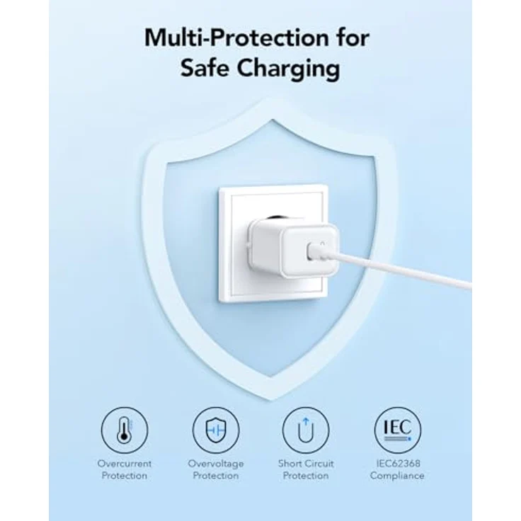 Cudy CH20 USB-C-Ladegerät, 20 W Schnellladegerät mit QC/PD 3.0 Technologie, universelle Kompatibilität für iPhone, iPad, Samsung, kompakt und leicht – Bild 4