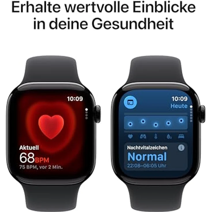 Apple Watch Series 11 GPS, 42 mm, Aluminiumgehäuse Diamantschwarz, Sportarmband Schwarz - M/L – Bild 4
