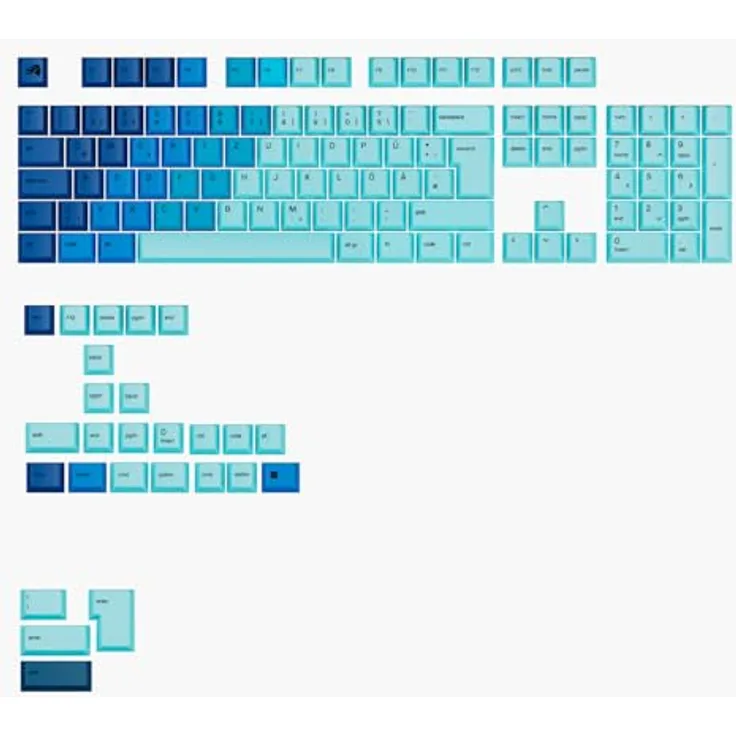 Glorious GPBT Gradient Keycaps, ISO Layout (DE), PBT, Dye-Sub - Ocean - Tastatur-Zubehör
