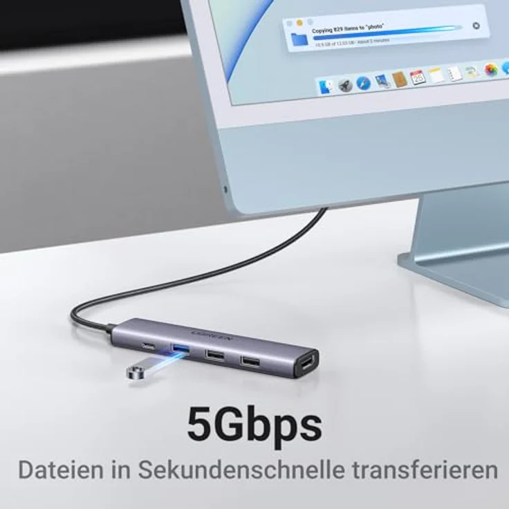 UGREEN USB-C® Dockingstation CM478, HDMI und USB-A Anschlüsse, 4K @ 30Hz, 100W Power Delivery, Plug-and-Play – Bild 10