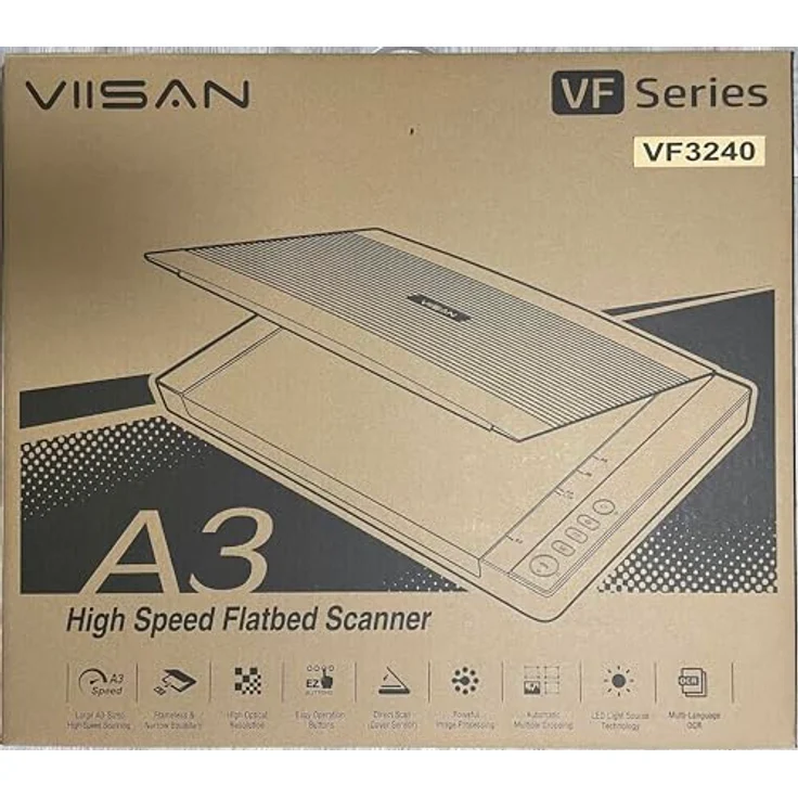Home Office-Viisan VF 3240, Flachbettscanner DIN-A3. Max. Auflösung 2400x2400 DPI. inkl. ViiScan Software für Bildbearbeitung und OCR Texterkennung. Kompatibel mit Windows. Treiber für Mac Software. – Bild 3