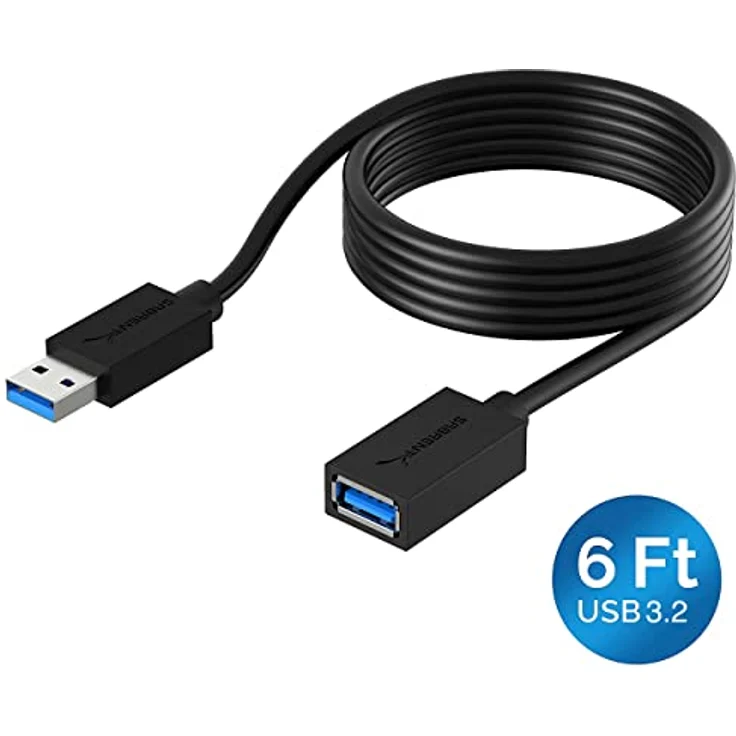 Sabrent USB Kabel - USB 3.0 Verlängerungskabel 1.80 Meter 22 AWG USB 3.0 - A-Stecker auf A-Buchse [Schwarz] (CB-3060) - Preisvergleich – Bild 2