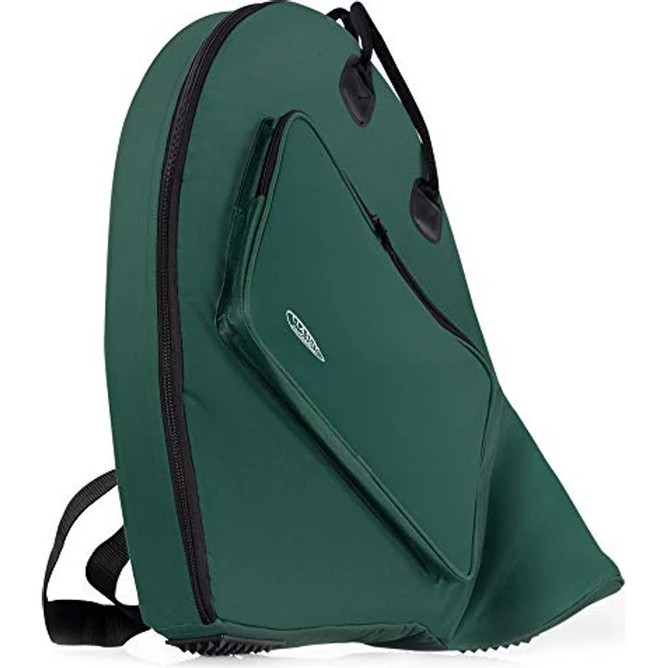 Classic Cantabile PHT-1 Tasche für Parforcehorn - Softbag für einwindige Hörner, wasserabweisendes Material, große Außentasche, abnehmbare Rucksackgurte, grün – Bild 2