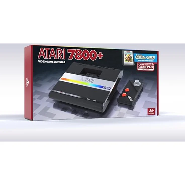 ATARI 7800+, Kompakte Retro-Konsole mit Wireless Gamepad, schwarz – Bild 2