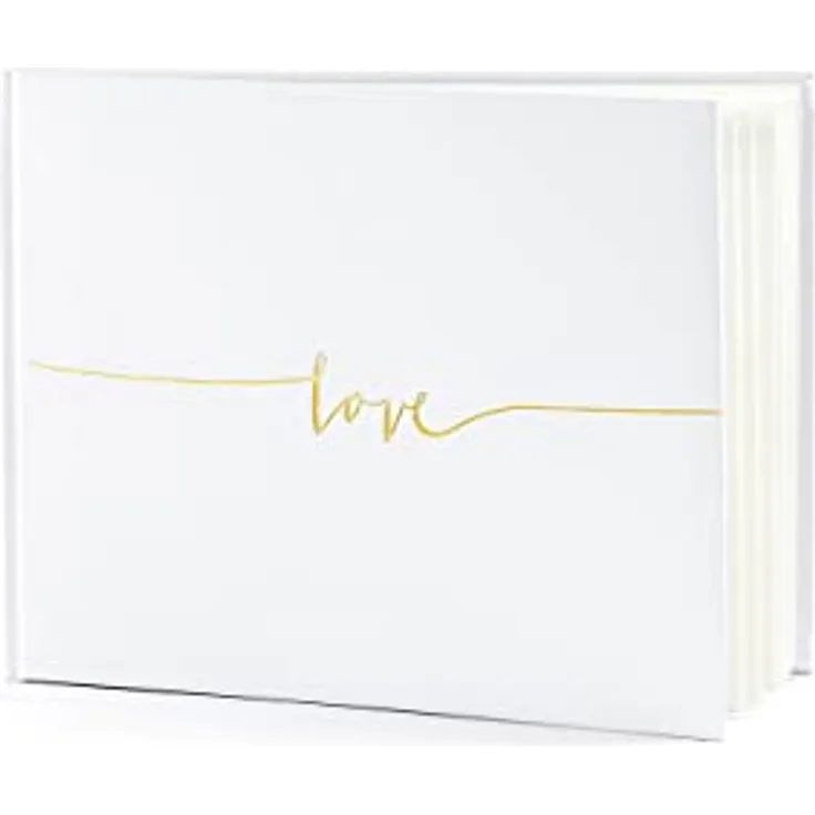 Partydeco Fotoalbum Gästebuch Love, 24 x 18.5 cm, Erinnerungen an Hochzeit und Feier