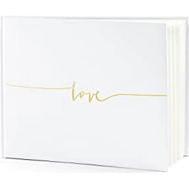Partydeco Fotoalbum Gästebuch Love, 24 x 18.5 cm, Erinnerungen an Hochzeit und Feier – Bild 1