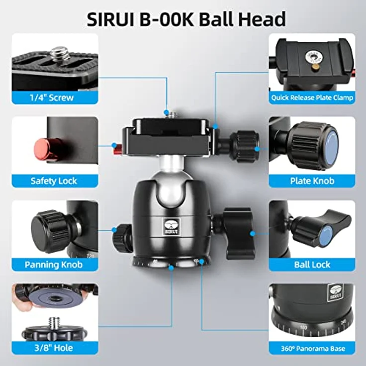 SIRUI B-00K Einsteiger Kugelkopf Alu schwarz - 70mm - B00-Serie – Bild 3
