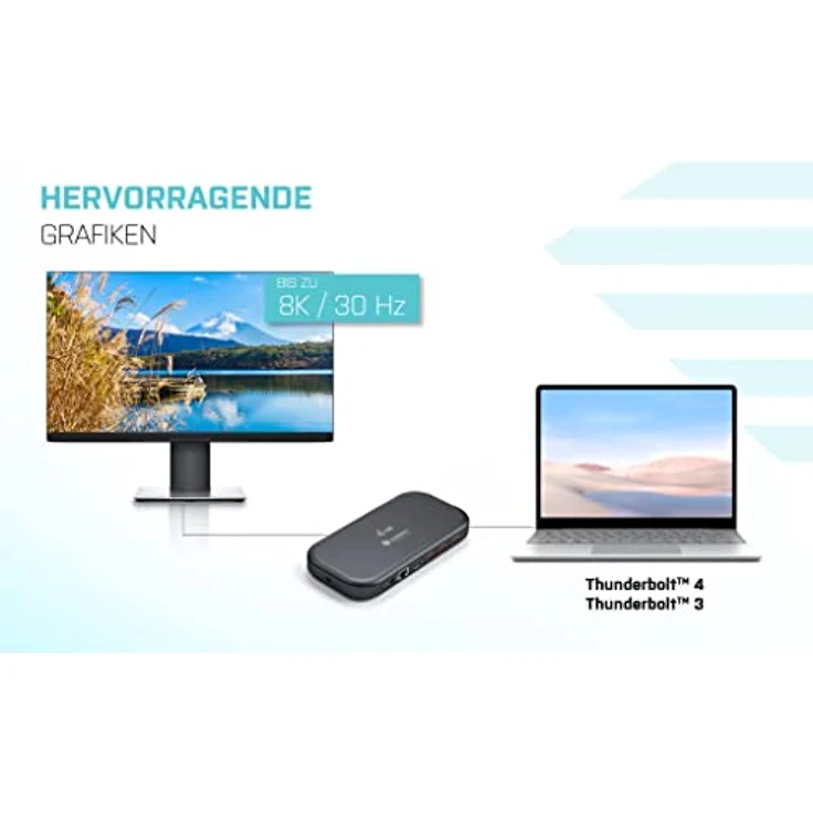 i-tec Thunderbolt 3 Dockingstation 2x4K mit 60W Stromversorgung - 1x Thunderbolt 3, 1x HDMI, 2X USB-A 3.2 Gen1, 3X USB-A 3.2 Gen2, 1x GLAN, 1x SD, 1x MicroSD, Audio/Mic – Bild 4