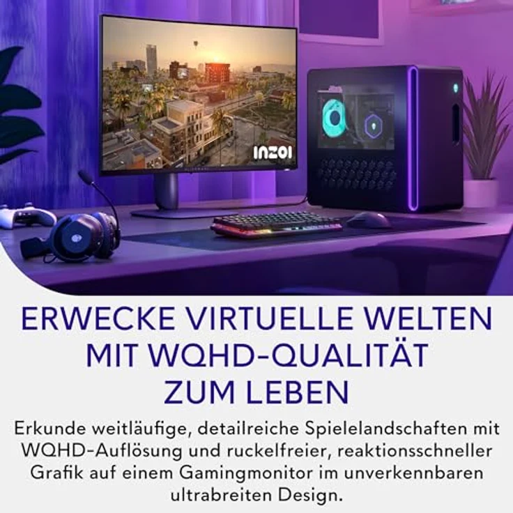 Alienware AW3225DM Gaming-Monitor 32" Gebogen 1500R QHD 2560x1440 HDR 400 VA-Panel 180 Hz 1 ms AMD FreeSync Premium VESA AdaptiveSync 2X HDMI 1x DisplayPort 3 Jahre Garantie – Schwarz – Bild 3