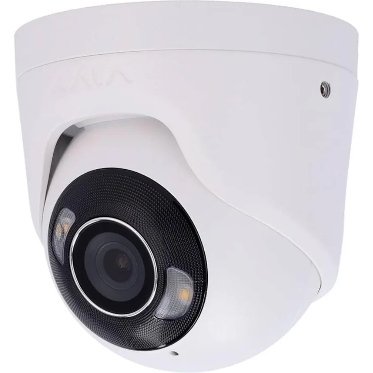 Ajax TurretCam HL IP Eyeball Kamera, 5 MP, 2.8 mm Objektiv, intelligente Videoanalyse, Weiß, robust mit IK08 und IP65, integriertes Mikrofon