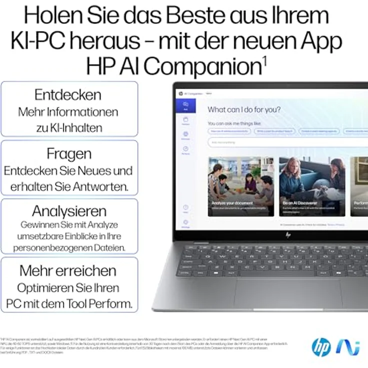 HP OmniBook X 14-fe0060ng Silver Notebook, 35,6 cm/14 Zoll, 1000 GB SSD, Windows 11 Home – Bild 2