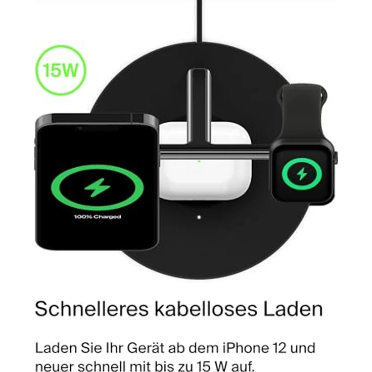 Belkin MagSafe 3-in-1-Ladegerät iPhone 12-13 Serie, schwarz – Bild 4