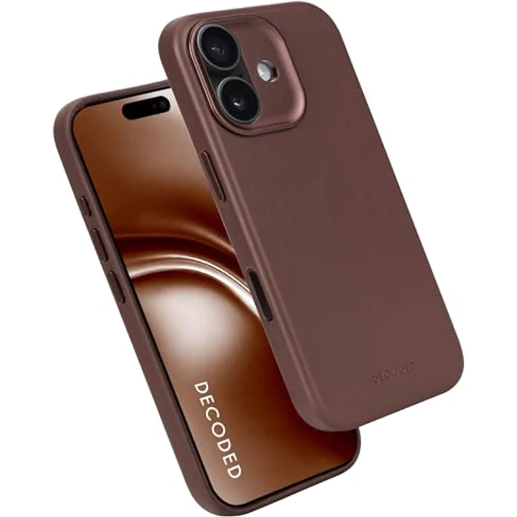Decoded Lederhülle für iPhone 17, Premium ECCO Leder, MagSafe Kompatibel, Vollständiger Kameraschutz, Metalltasten, Stoßfest, Kratzfest, Braun – Bild 1