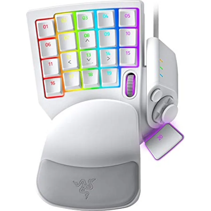 Razer Tartarus Pro Gaming-Tastatur: analoge optische Tastenschalter, 32 programmierbare Tasten, anpassbare Chroma-RGB-Beleuchtung, programmierbare Makros, variable Tastendruckempfindlichkeit, Quecksilberweiß
