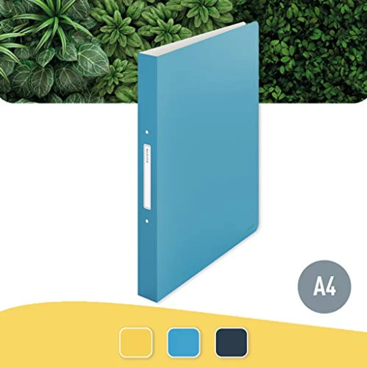 LEITZ Präsentationsordner Cosy, blau, mit selbstklebendem Rückenschild, Duo-Optik, A4 Format – Bild 3